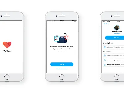 Mycare App app clean health healthcare ios mobile ui