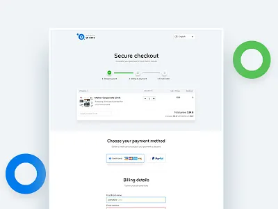 Checkout Premiumuikits billing card cart checkout ecommerce flat input landing page payment paypal product ui