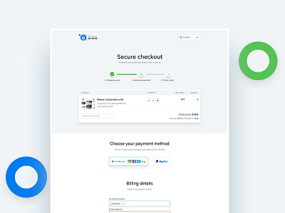 Checkout Premiumuikits billing card cart checkout ecommerce flat input landing page payment paypal product ui