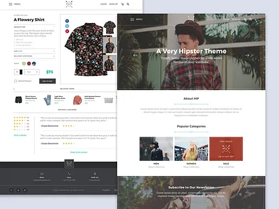 Hipster Fashion Theme ecommerce fashion hipster product shop store theme ui ux web
