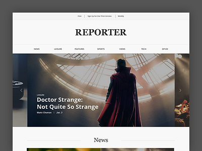 Reporter design digital magazine magazine news reporter ui ux web design