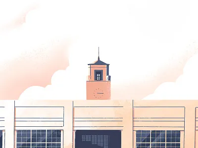 Union Station architecture colors down the street designs illustration ipad procreate station