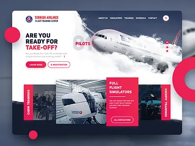 Turkish Airlines Flight Training Center airlines airway design flight plane training ui ui design web web design website