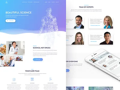 Beautiful Science clean design home homepage landing site ui user interface web site website