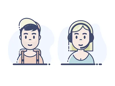 Avatars avatar design illustration light login mobile sign up simple ui vector web white