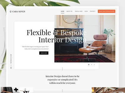 Casa Seven consultation design digital home interior landing page photography