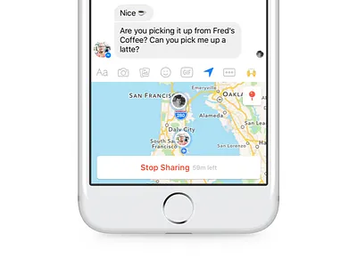 Live Location facebook location sharing meet up messaging