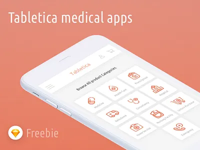 Tabletica medical apps - Freebie admin panel android apps branding dashboard freebie hospital illustration ios iphone landing page medical minimal mobile app popular design product sketch ui ux web design