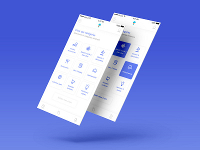 Category selection - Mobile Application bichromy category design digital retail ios mobile application selection ui ux visual interface