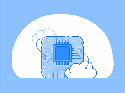 Compute animation app application chip cloud compute fast interface internet memory services ui ux