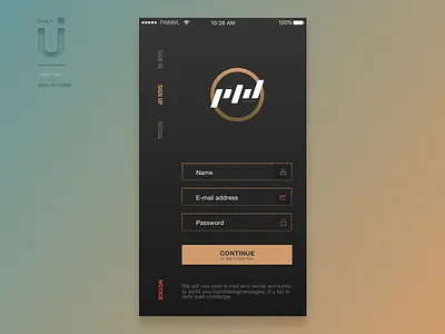 001 Painwland Sign Up app challenge design dilyui experience interface minimal mobile signup sport ui ux