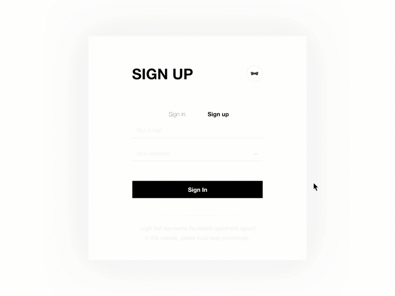 SIGN IN Animation GIF By Keynote animation avatar card gif input keynote mouse pointer sign ui web