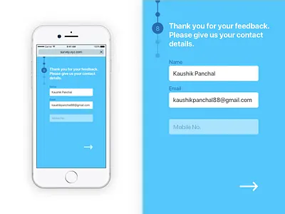 Survey In Mobile Browser blue mobile mobile ui mobile web survey survey design survey ui ui user interface work sans