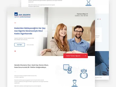 Page Design for Axa Sigorta clean design homepage interface landingpage layout modern typography ui web web design webdesign