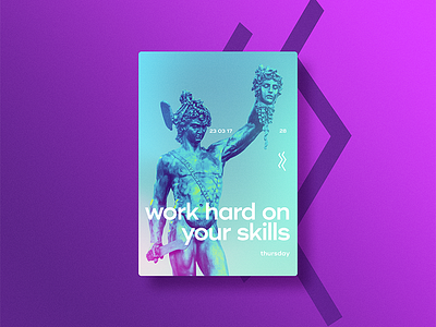 ☝ static eyes☝ #28 • work hard on your skills 2017 brazil colours design duotone freelance gradient portfolio poster sculpture type typography