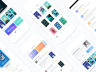 Day057-Books App books clean community light profile reading reviews ui ux