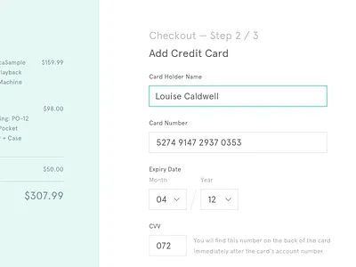 Credit Card card checkout credit dailyui ecommerce shopping ui