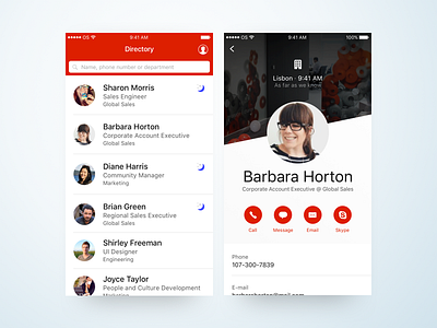 OutSystems Directory contacts directory list mobile outsystems timezone ui work