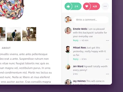 Product Preview comments favourite like preview product social shopping