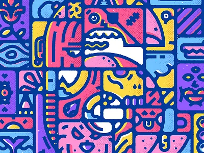 My featured "6" for 36 Days Of Type 36daysoftype bird character editorial flower lion mermaid monster number pattern skull