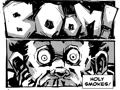 The Man Between Two Counties page black and white comic comicstrip digital inking halftone illustration webcomic