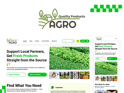 AgroMart – Fresh from the Farm, Just a Click Away! agrotech cleanui dailyui designinspiration designtrends dribbbleshots ecofriendly ecommerceui farmersmarket freshfood marketplacedesign minimaldesign mobiledesign productdesign sustainabledesign ui uidesign uiux uxdesign webdesign