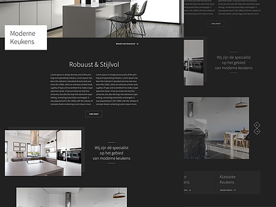 Kitchen Web Page black clean dark dutch fresh modern ui ux warm webdesign webdesigner white