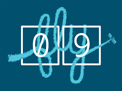 2017 Design Trends - Typographic Imagery 2 color biplane duotone minimal numbers plane script skywriting type type treatment