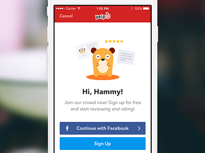 Yelp Mobile Login re-Design Experiment design login mobile proposal redesign sign in sign up signup welcome yelp