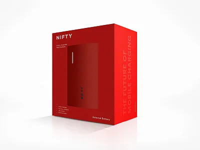 NIFTY Packaging box charger design gloss mockup nifty packaging product render spot tech uv