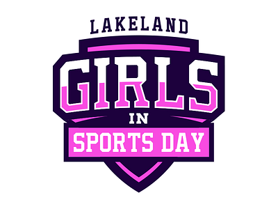 Girls In Sports Day Logo brand design identity illustrator logo pink purple sports sports logo vector