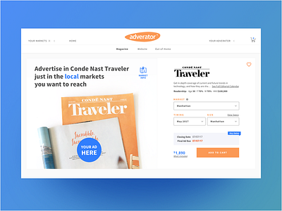 Buy a Magazine Ad ad buy checkout ecommerce magazine product product page