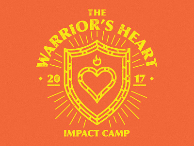 Impact Summer Camp T-Shirts camp church church camp crest heart illustration shield shirt summer summer camp t shirts warrior