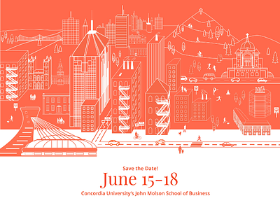 Conference landing page city drupal monotype outline