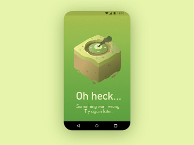 Weather App Error- UFO alien app error green illustration island isometric ixdbelfast landscape scenery ufo weather