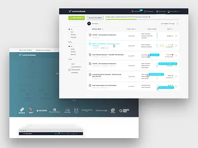 contractbook – new Document's list contract contractbook documents list table ui ux webdesign woumedia