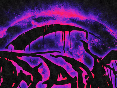 Oceano - Blood Moon abstract apparel dark eclipse evil moon neon purple shirt texture tshirt warm