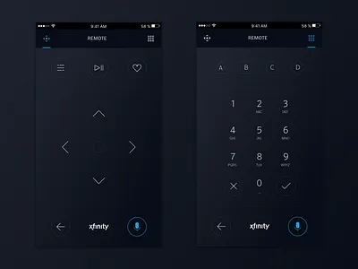 Xfinity Remote App Concept app brand comcast design icon logo remote tv ui ux xfinity
