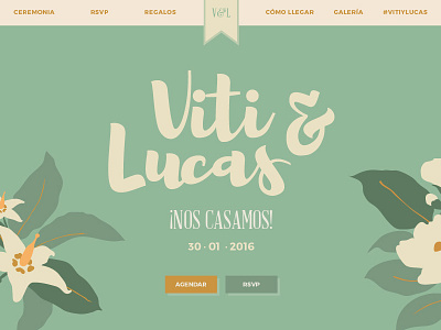 V&L | Website home page illustration single page web web development website wedding