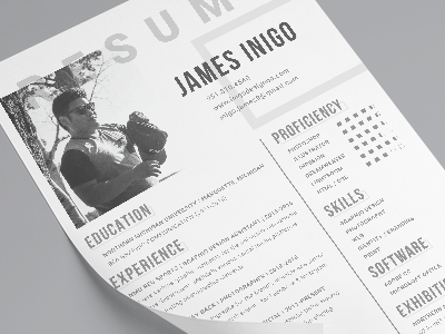 Updated Resumé illustrator photoshop resume