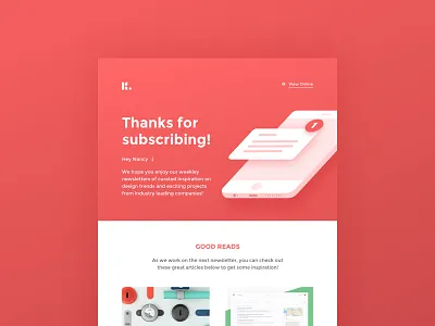 Daily UI #077 - Thank You 077 article concept dailyui email illustration newsletter phone subscribe thank you ui ux web