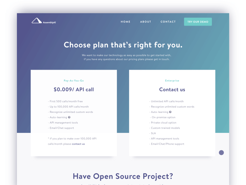 Pricing Page form interaction motion pricing web design