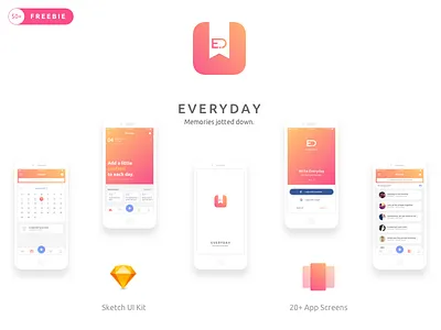 Everyday iOS Journal App UI Kit