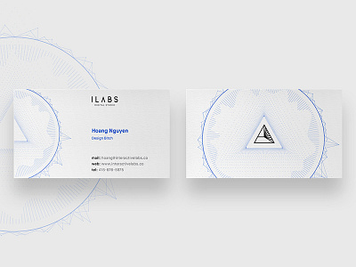 iLabs New Card blue branding business card clean logo paralax particle title triangle trifecta vietnam