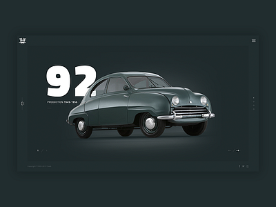 Saab - 92 automobile brand car dark design retro saab vintage web
