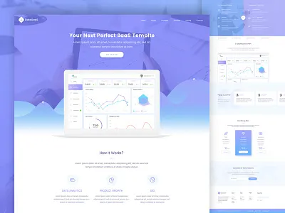 DataSaaS Software Landing Page (SaaS) psd saas saas app saas application saas landing page saas service saas template software template ui web