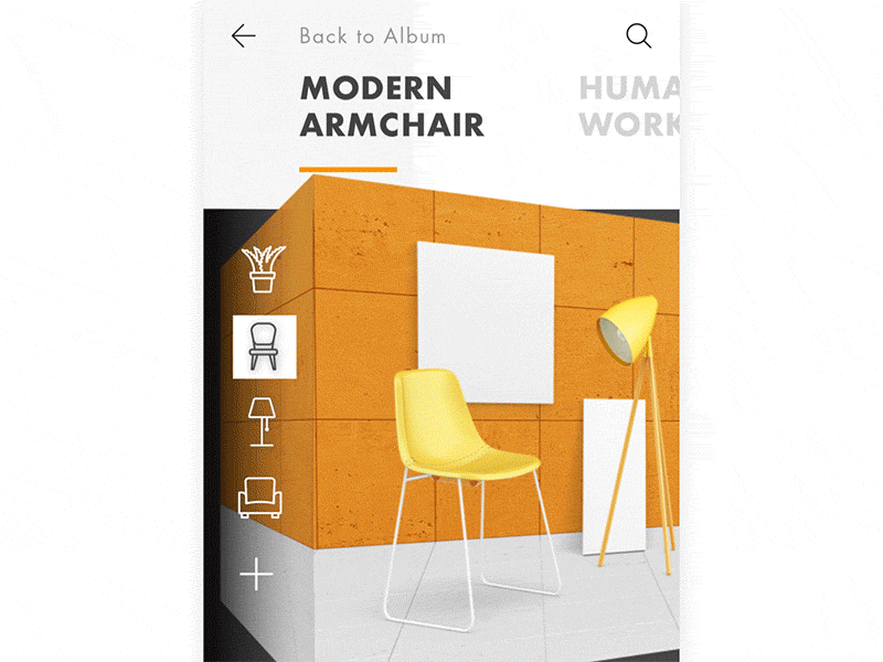 Cube sliding of Room decoration assistant 3d animation cube furniture gesture room vr