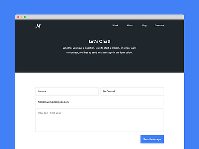 Personal Contact Form contact daily email form message personal portfolio ui ux web website