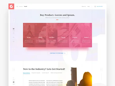 Landing Page, Feature Folds desktop feature fold fold insurance landing landing page product ui ux web