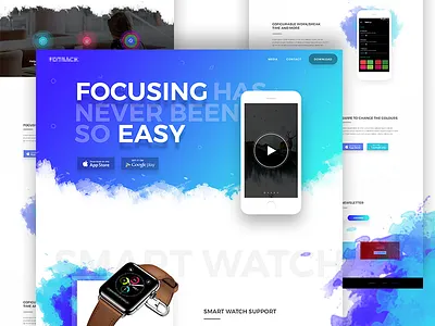 App Landing Page Design V4 awesome gradient blue clean gradient landing page mobile app mobile app landing page web app